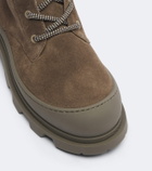 Moncler Vera shearling-trimmed suede lace-up boots