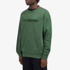 C.P. Company Men's Cotton Diagonal Fleece Logo Sweatshirt in Duck Green