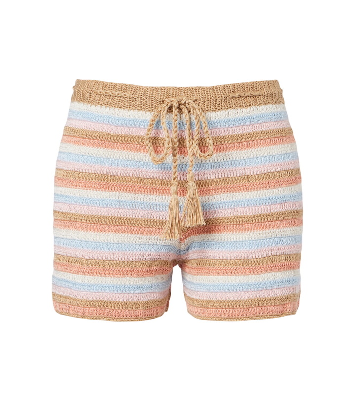 Photo: Anna Kosturova Striped crochet cotton shorts
