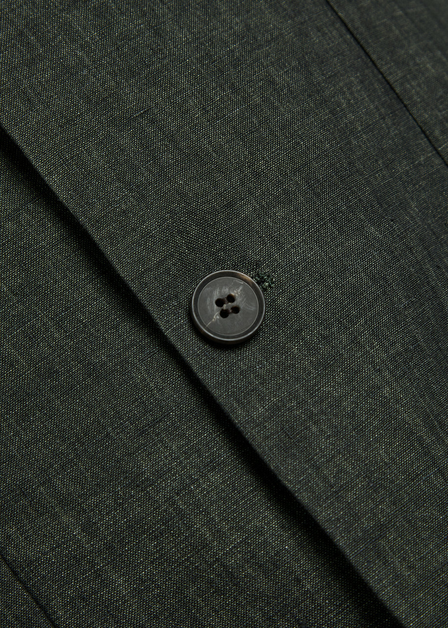 Sunspel Linen Blazer Dark Green