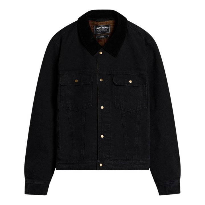 Photo: FrizmWORKS Men's Heavy Canvas Storm Trucker Jacket in Black