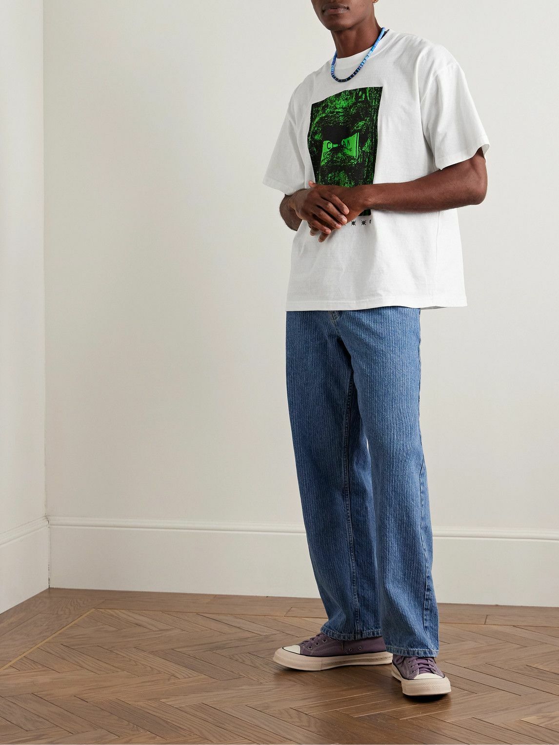 Small Talk - Printed Cotton-Jersey T-Shirt - White