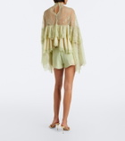 De La Vali Elia lace-trimmed crêpe de chine shorts