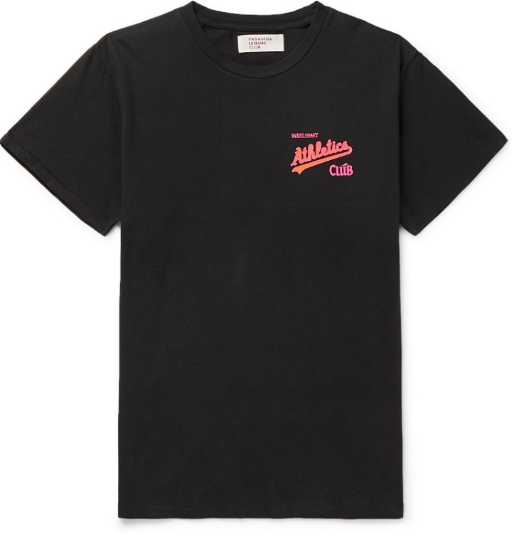 Photo: Pasadena Leisure Club - Printed Cotton-Jersey T-Shirt - Black