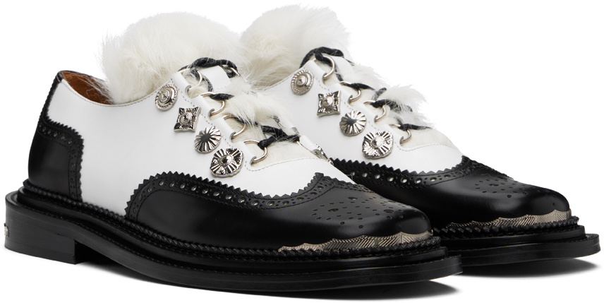 Toga Virilis Black & White Leather Derbys Toga Virilis