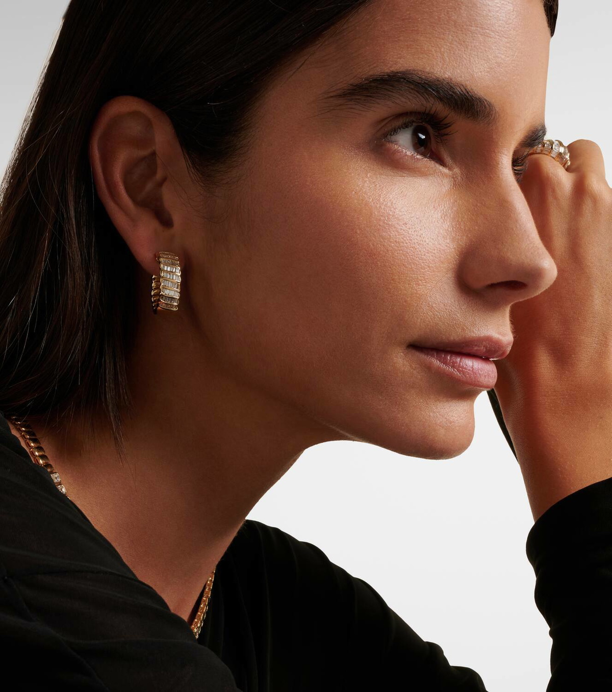 Anita Ko Zoe 18kt gold hoop earrings with diamonds