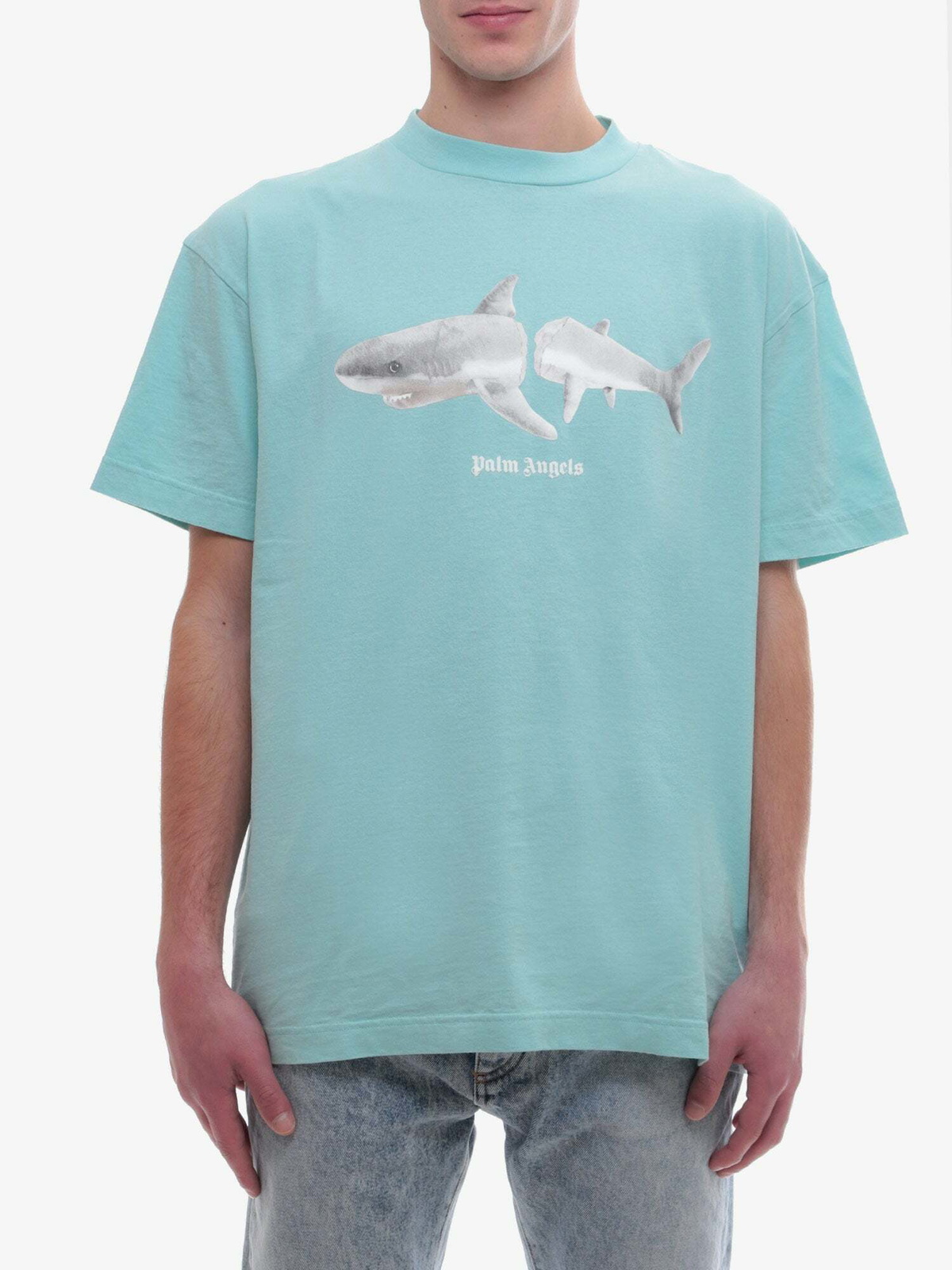 Palm Angels T Shirt Blue Mens Palm Angels