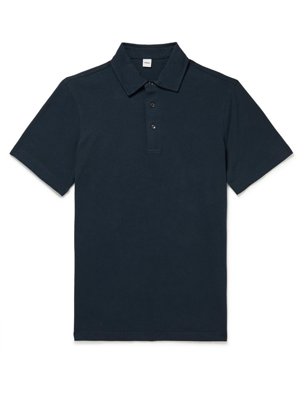Photo: Aspesi - Cotton-Jersey Polo Shirt - Blue