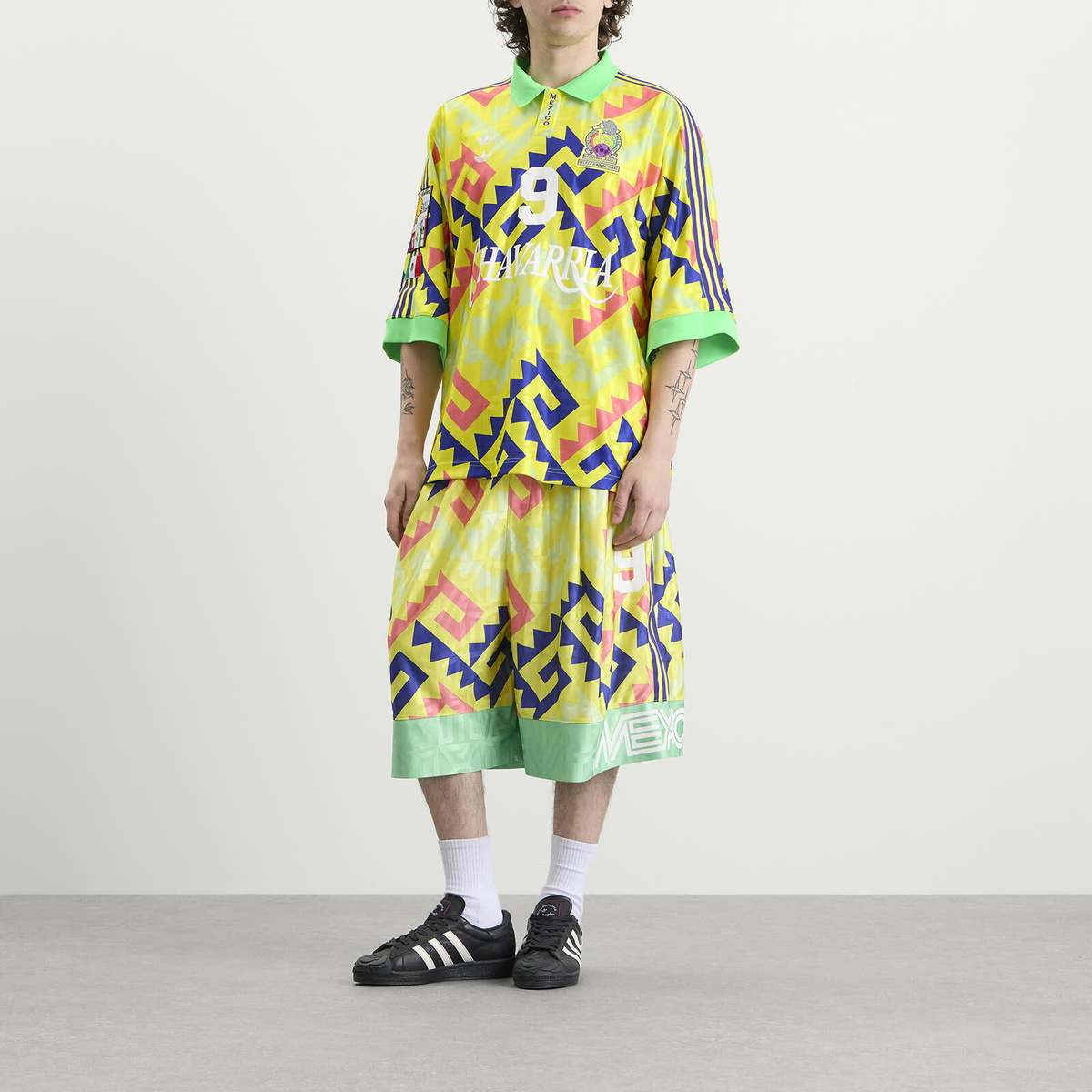 Adidas x Willy Chavarria Jersey in Solar Lemon/Pure Purple/Solar Turbo