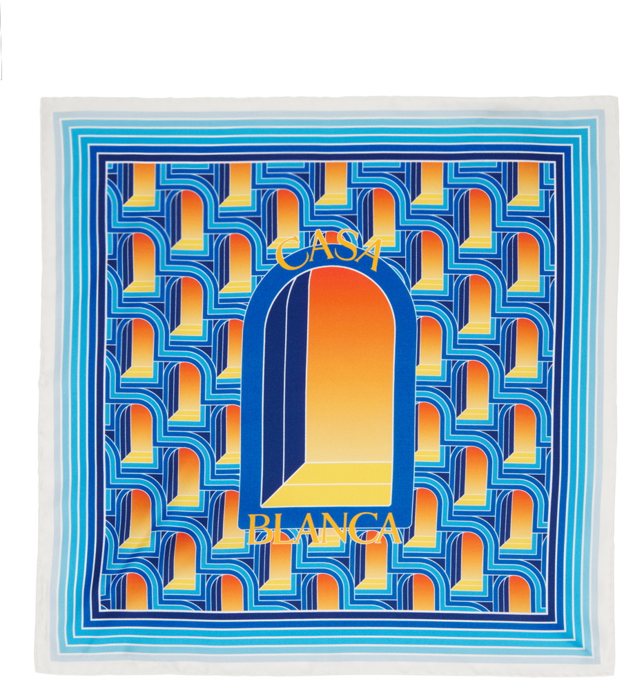Casablanca Blue 'L'arche de Nuit' Small Scarf