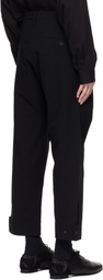 YOHJI YAMAMOTO Black Belted Hem Trousers