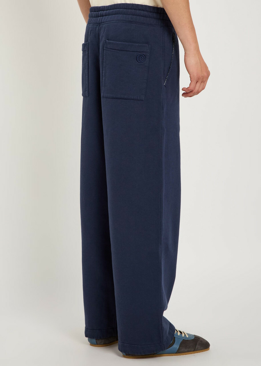 Picante Everyday Wide-leg Cotton Sweatpants Navy
