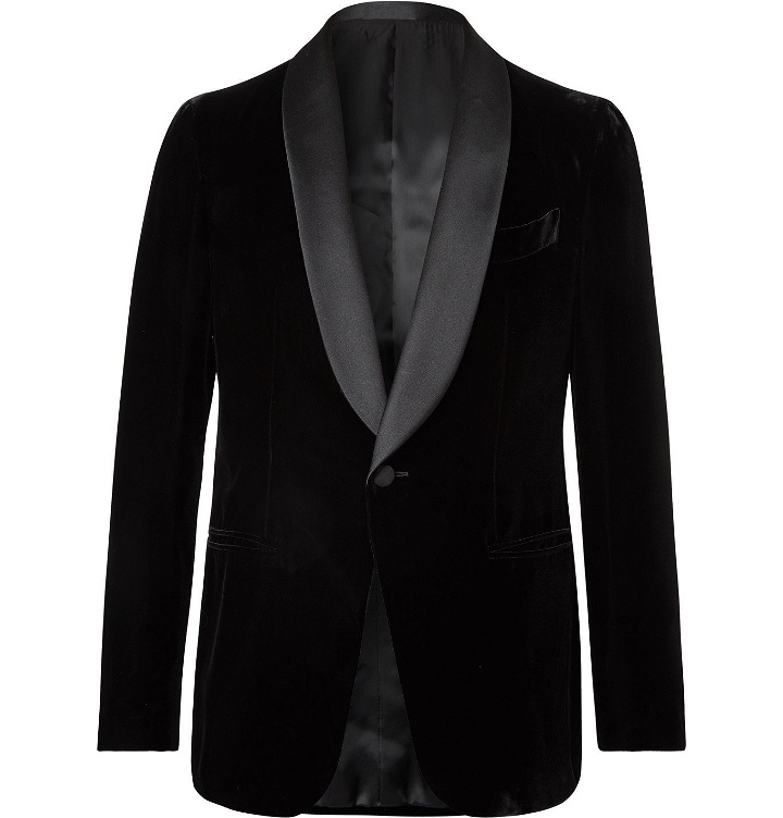 Photo: Caruso - Satin-Trimmed Velvet Tuxedo Jacket - Black
