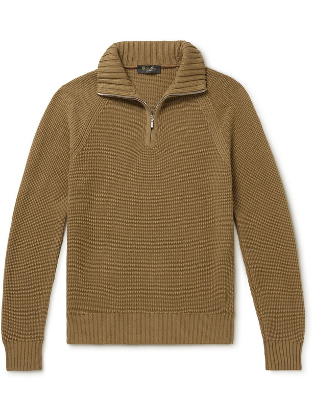 Photo: Loro Piana - Cashmere Half-Zip Sweater - Brown