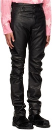 Magliano Black Skinny Banana Leather Pants