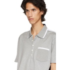 Thom Browne Grey and Navy Bicolor Polo