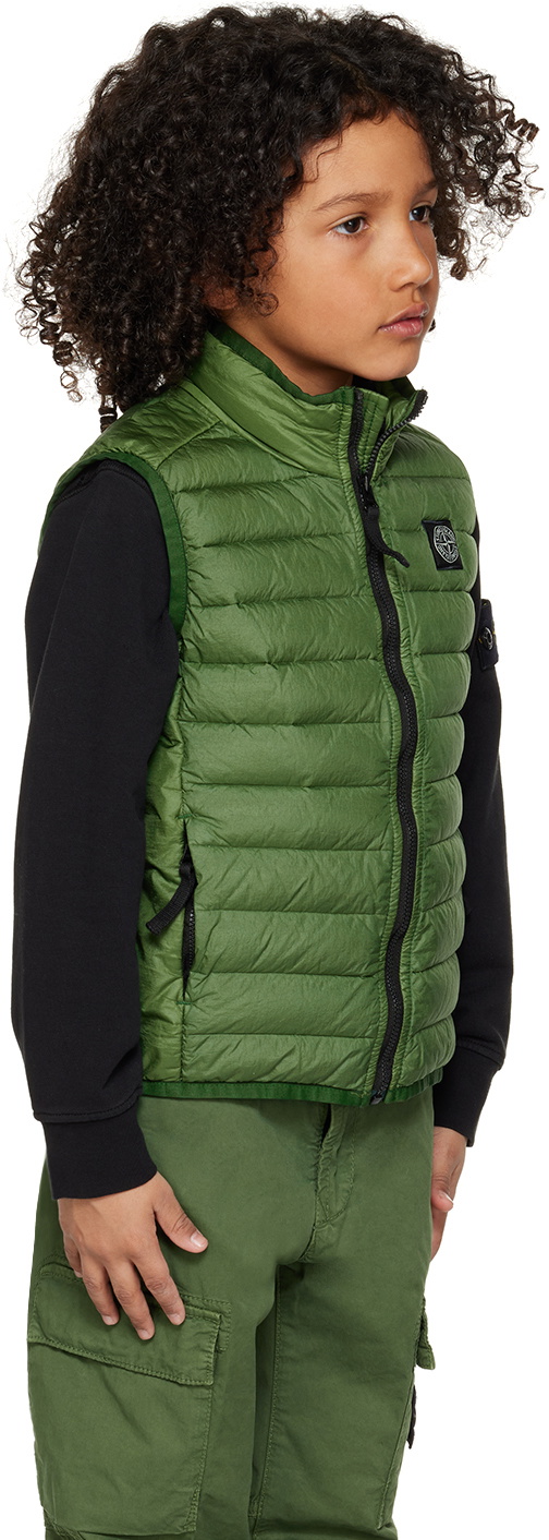 Stone Island Junior Kids Green Quilted Down Vest