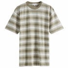 Norse Projects Men's Johannes Spaced Stripe T-Shirt in Sediment Green