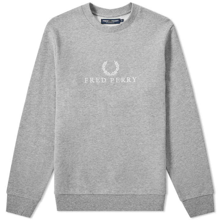 Photo: Fred Perry Embroidered Sweat Steel Marl