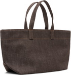 A.P.C. Brown 'Le Drummer' Toile Small Tote
