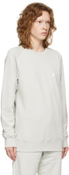 Helmut Lang Grey Terry Logo Sweatshirt