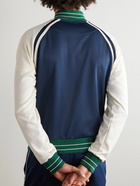 Wales Bonner - Kola Crochet-Trimmed Jersey Track Jacket - Blue