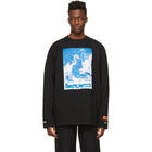 Heron Preston Black Logo Print Long Sleeve T-Shirt