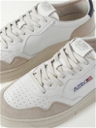 Autry - Suede-Trimmed Perforated Leather Sneakers - White