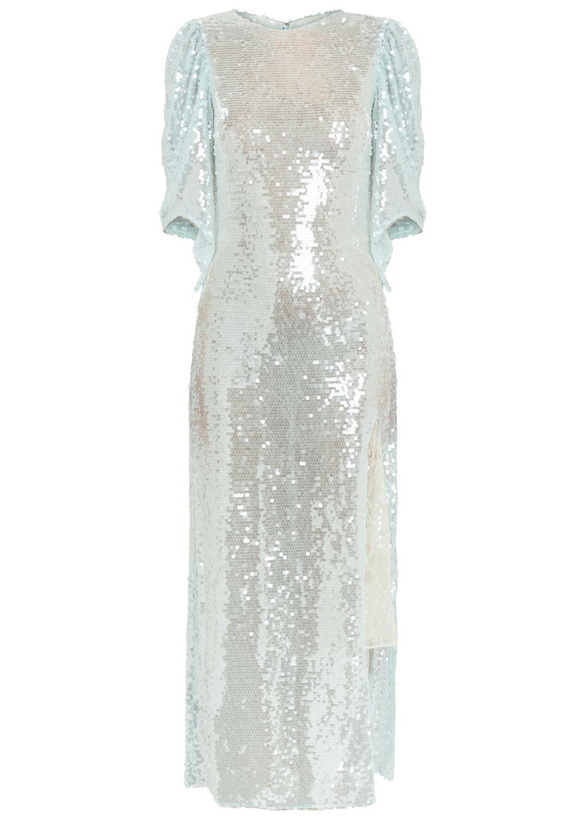 Photo: Roberta Einer Drama Sequin-embellished Stretch-mesh Maxi Dress Silver