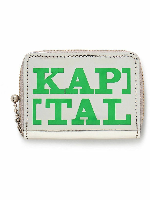 Photo: KAPITAL - Thumbs-Up Mini Logo-Print Metallic Leather Zip-Around Wallet