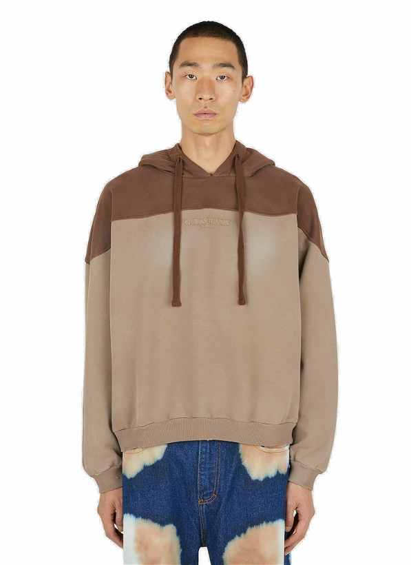 Photo: Two Tone Hooded Sweatshirt in Brown