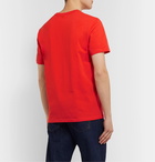 AMI - Slim-Fit Logo-Appliquéd Cotton-Jersey T-Shirt - Red