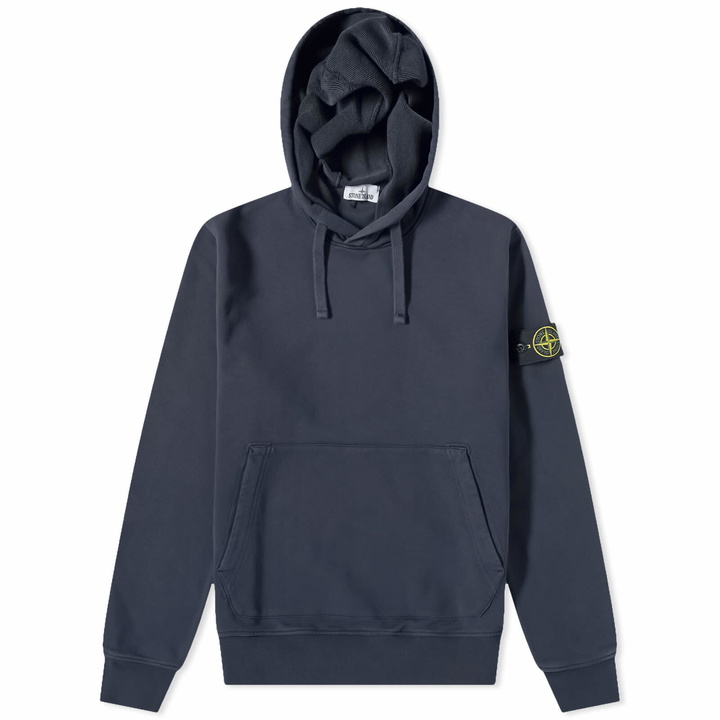 Photo: Stone Island Men's Garment Dyed Popover Hoody in Navy