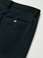 Etro - Slim-Fit Two-Tone Cotton-Twill and Wool-Twill Trousers - Blue