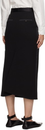 Recto Black Tailored Maxi Skirt