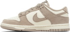 Nike Taupe & White Dunk Low Sneakers