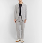 Ermenegildo Zegna - Grey Striped Cotton-Seersucker Drawstring Suit Trousers - Men - Gray