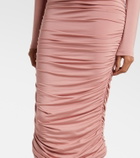 Balmain Ruched jersey midi dress