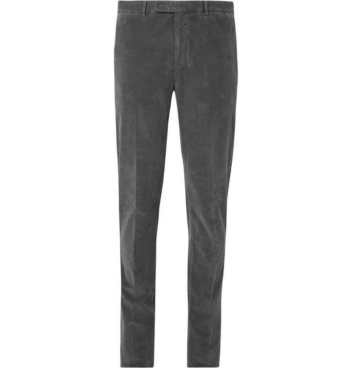 Photo: Boglioli - Grey Slim-Fit Stretch-Cotton Corduroy Suit Trousers - Gray