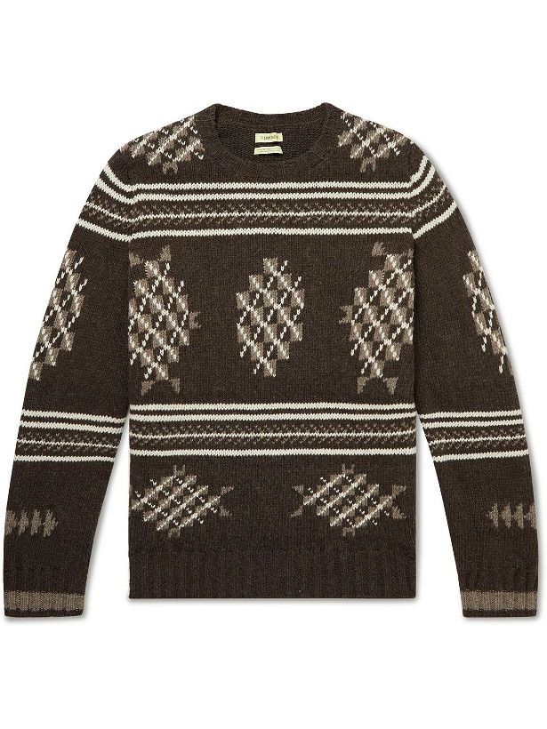 Photo: De Bonne Facture - Wool-Jacquard Sweater - Brown
