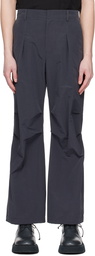 LE17SEPTEMBRE Navy Crinkled Trousers