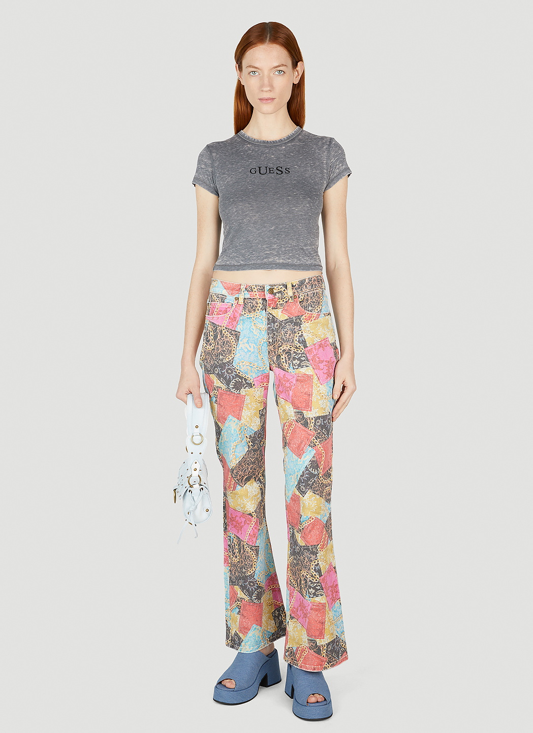 Guess USA Printed Flared Jeans