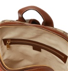 Gucci - Logo-Appliquéd Leather-Trimmed Printed Monogrammed Coated-Canvas Backpack - Brown