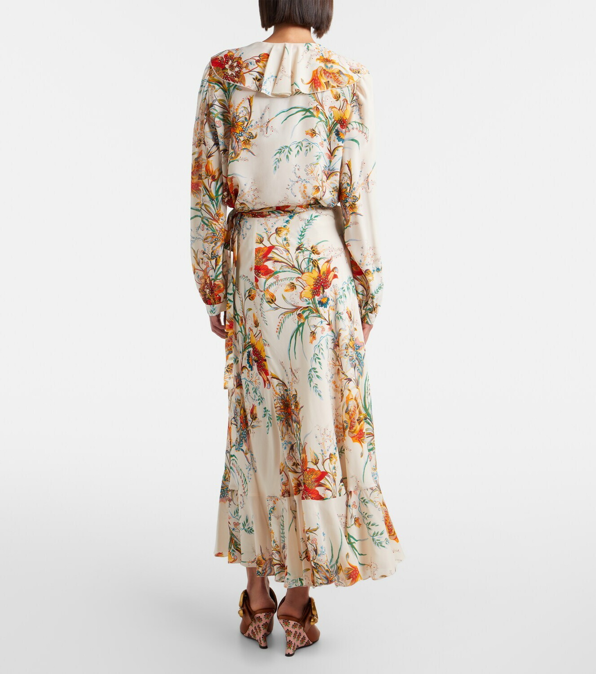 Etro Floral wrap skirt