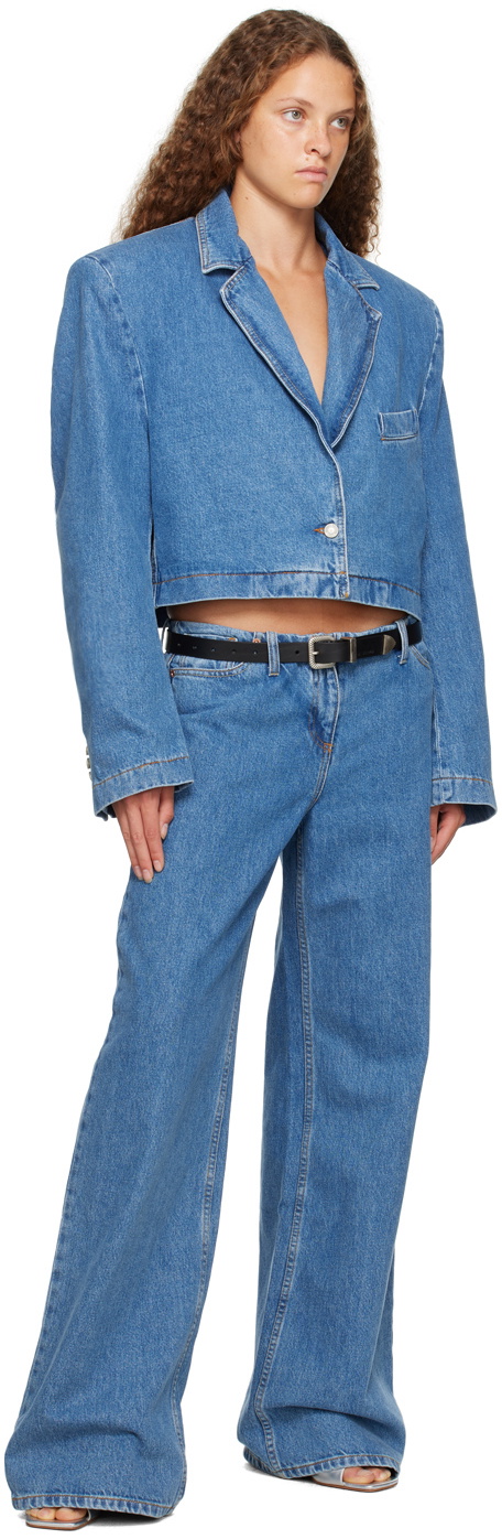 Magda Butrym Blue Cropped Denim Jacket