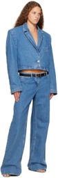 Magda Butrym Blue Cropped Denim Jacket