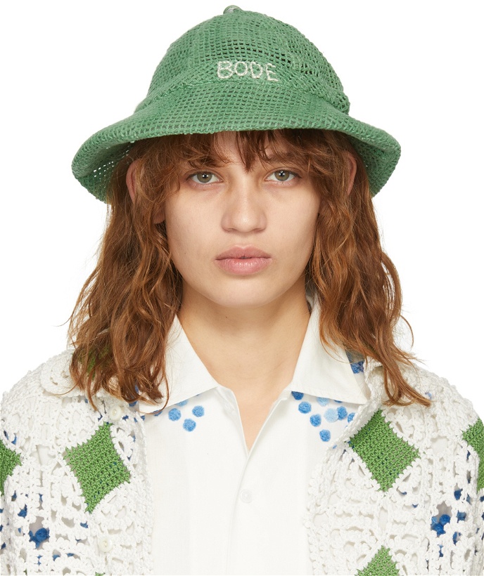 Photo: Bode SSENSE Exclusive Green Mesh Bucket Hat