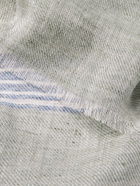 LORO PIANA - Fringed Striped Linen Scarf - Multi