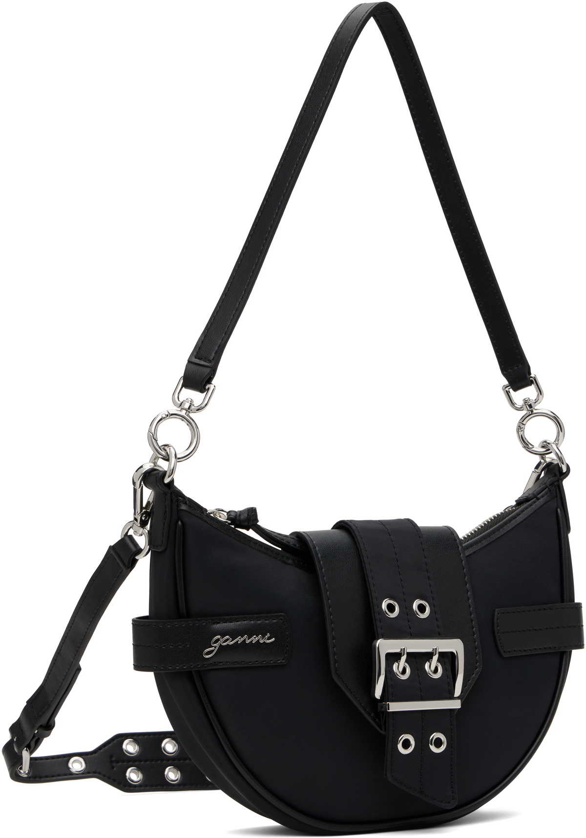 GANNI Black Small Bucky Crossbody Bag