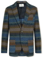 Etro - Unstructured Wool-Blend Jacquard Blazer - Blue